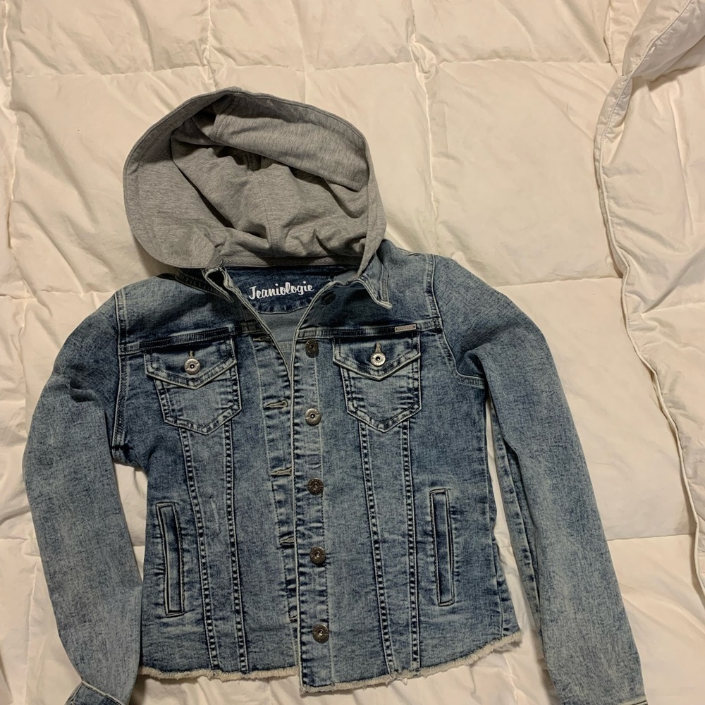 Jeaniologie Women's Jean Jacket with Hood Size Small
